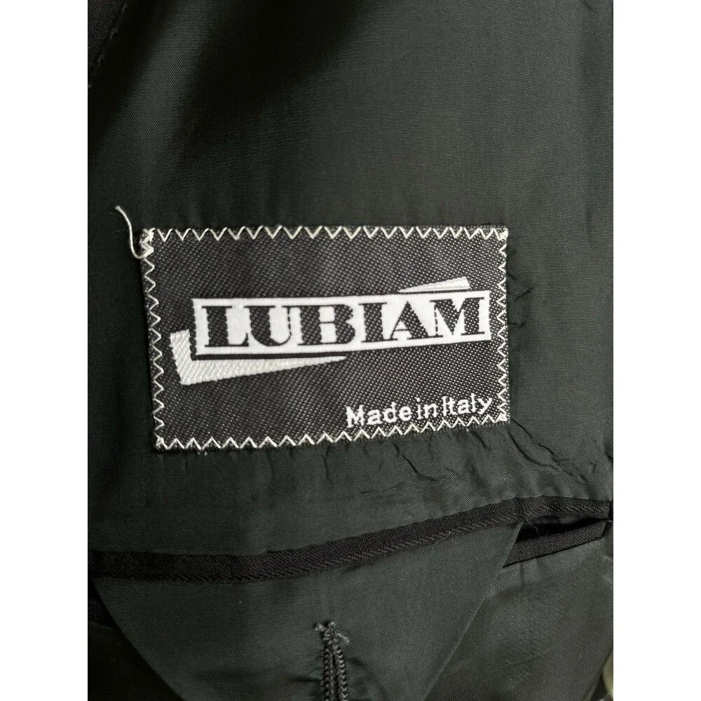 Lubiam Blazer Men 38R Double Breasted Subtle Striped Coat Jacket Made In Italy